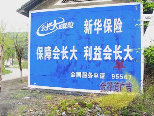 新華保險(xiǎn)戶外墻體廣告